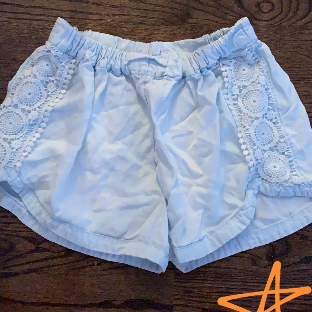 Denim and Lace Shorts